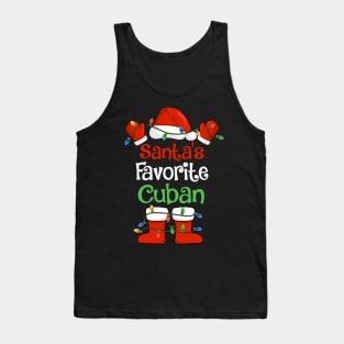 Santa's Favorite Cuban Funny Christmas Pajamas Tank Top